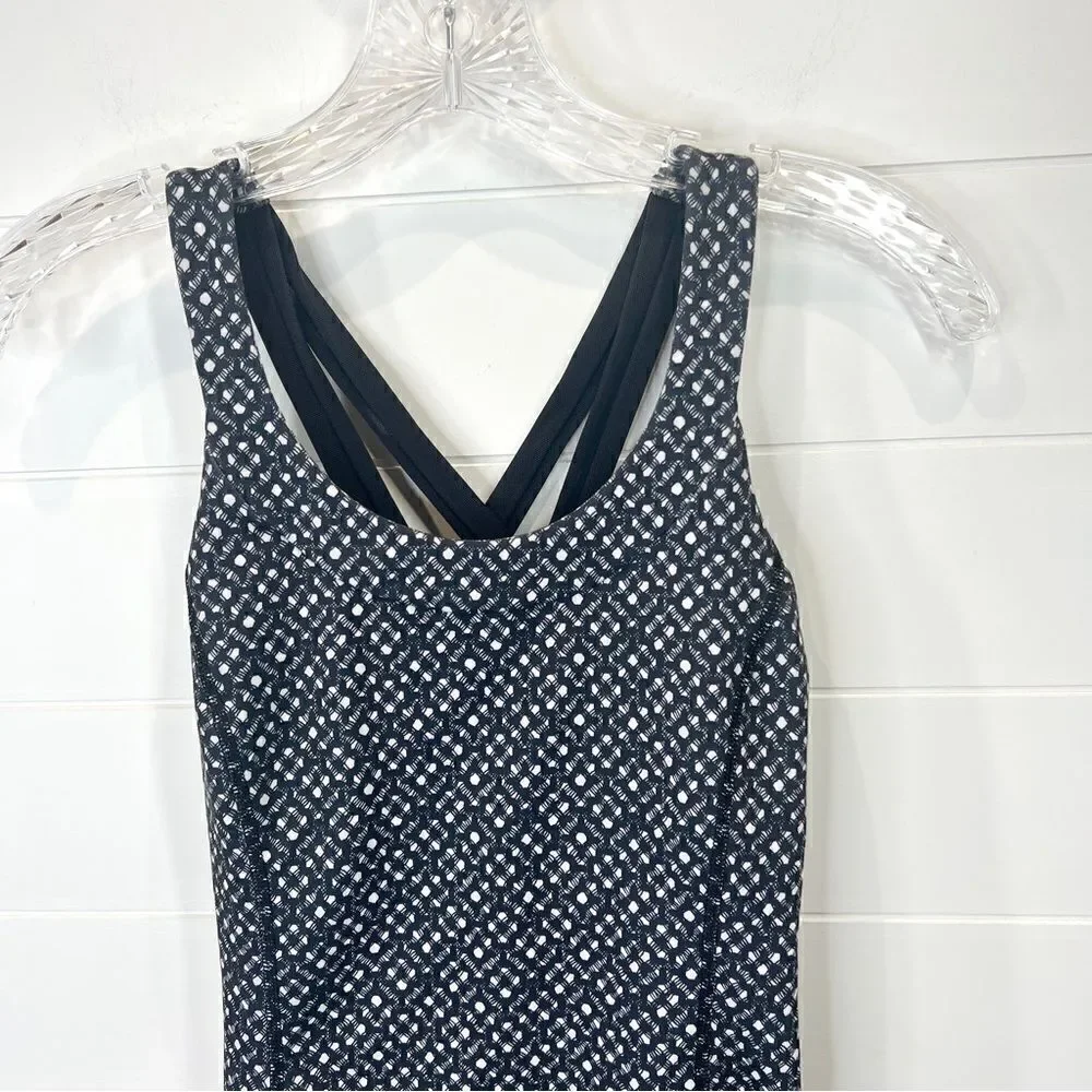 Lululemon Enhearten Millie Mesh Black White Criss Cross Tank 4